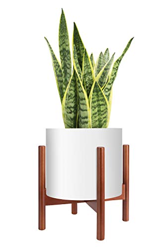 MoonLa Plant Stand Mid Century Wood Flower Pot Holder Display Potted Plant Holder Rack Rustic Planter Stand Up to 12 Inch (Plant and Pot NOT Included), Brown