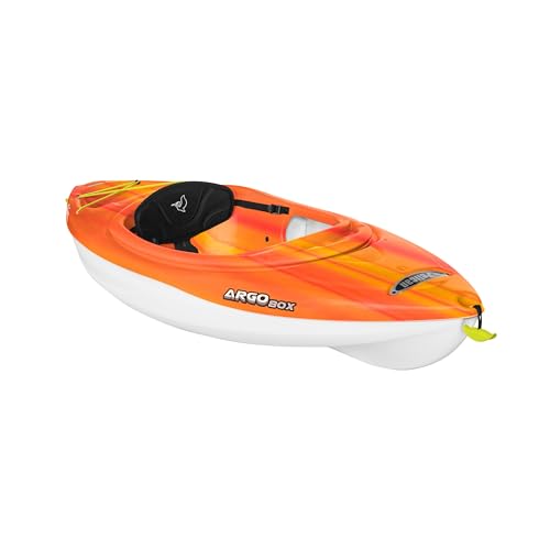 Pelican Argo 80X - Sit-in Kayak - Lightweight One Person Kayak - 8 ft - Fade Fireman Red Yellow