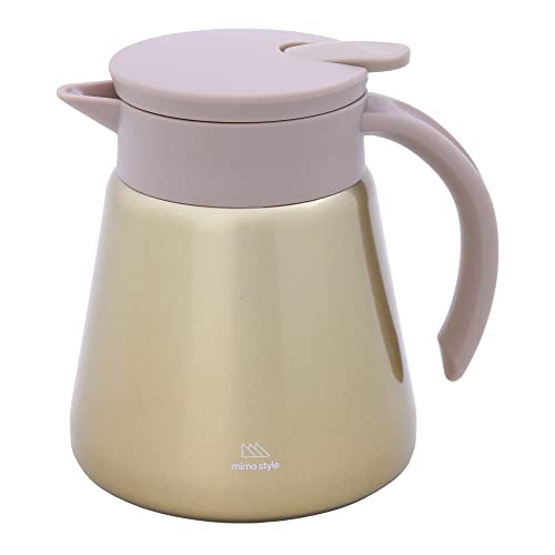 Mimo Style Garrafa Térmica Daily Golden Inox - Parede Dupla; Capacidade 600ml; Produzida Inteiramente em Aço Inoxidável e Plástico; Mantém Bebidas Quentes ou Frias Por Mais Tempo; Resistente, Durável