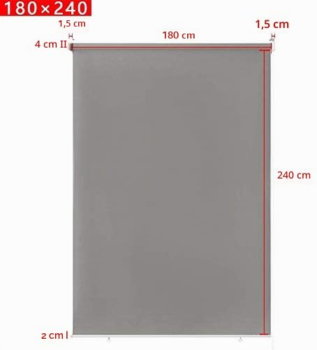 Store extérieur vertical 180x240cm gris pour protection balcon - 4