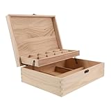 Construction en bois : fabriquée en bois, la boîte offre une solution de rangement et durable pour vos bijoux, rangement d'artisanat en bois, étui de rangement d'artisanat de bricolage