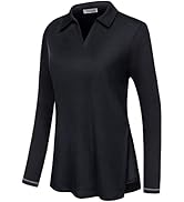 Vldnery Women's Golf Shirts Short Sleeve v Neck Loose Fit Plain Workout Tennis Polo T-Shirts