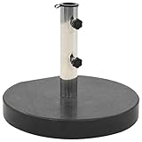 Tidyard Base de Sombrilla de Granito Redonda Pie de Sombrilla Soporte de Sombrilla para Terraza Jardín Balcón con 2 Ruedas y 2 Almohadillas Antideslizantes Negro 30 kg