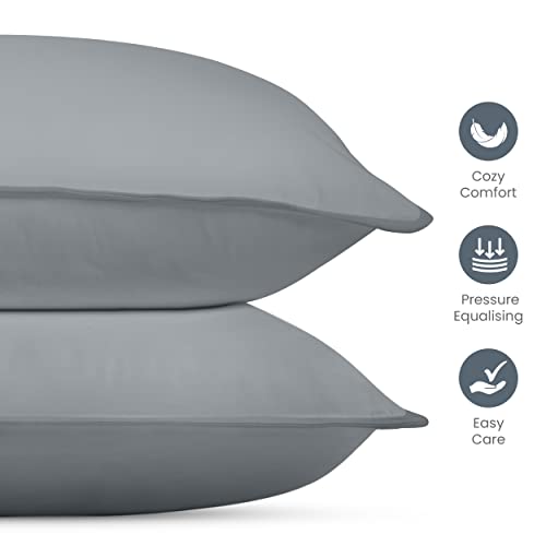 Miniatura 7 de Utopia Bedding Almohadas 2 Unidades - 50 X 70 Cm Almohadas De Primera - Fibra Hueca Virgen Siliconada - Almohadas Suave De Fácil Cuidado Gris
