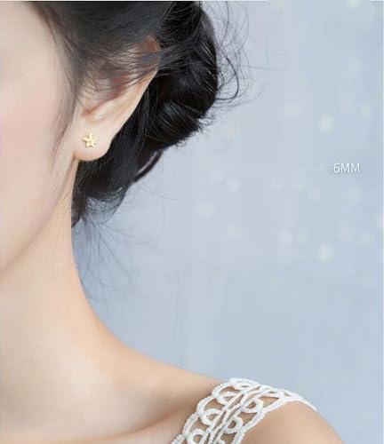 3 Pairs Gold Tiny Flower Stud Earrings 925 Sterling Silver Set for Women Girls Cute Cartilage 20g Studs Tragus Post Pin Hypoallergenic Jewelry Gifts Birthday Holiday4