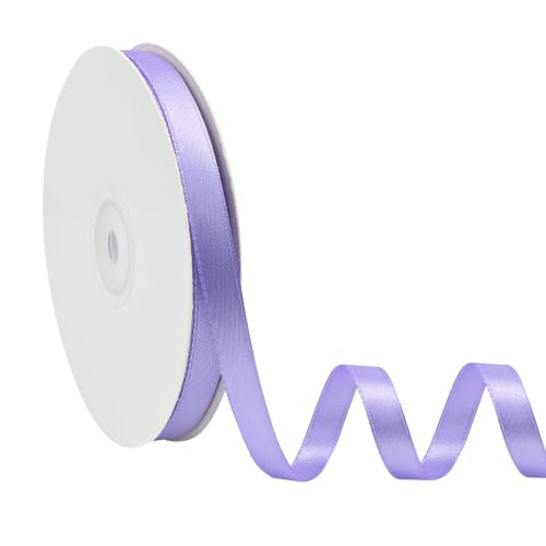 Simplegoal Double Face Light Purple Satin Ribbon 3/8 Inch X 50 Yards Polyester Light Purple Ribbons for Gift Wrapping Fabric Ribbon for Crafts Flower Bouquet Sewing Arts Wedding Party Decoration