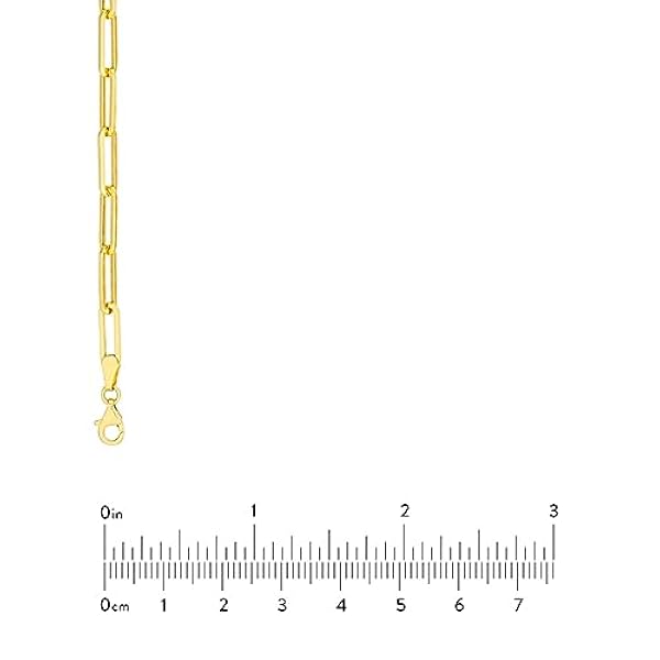 14 karat gult guld, halvt en halv annan papperssmycke och rep, halsband, hummerklo, stängning, lås, smycken, gåvor för kvinnor – 46 centimeter, Metall