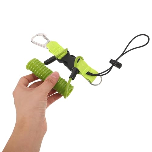 Cordon de sécurité anti-perte jaune extensible pour matériel de plongée - 4