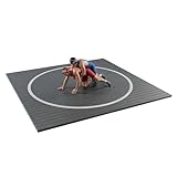 EFFICRAFT 10'x10' Wrestling Mat for Home, 1.25' Thick Flexi-Roll Jiu Jitsu Mats, BJJ Mats for Home Gym, MMA, Judo, Martial Arts Training Floor