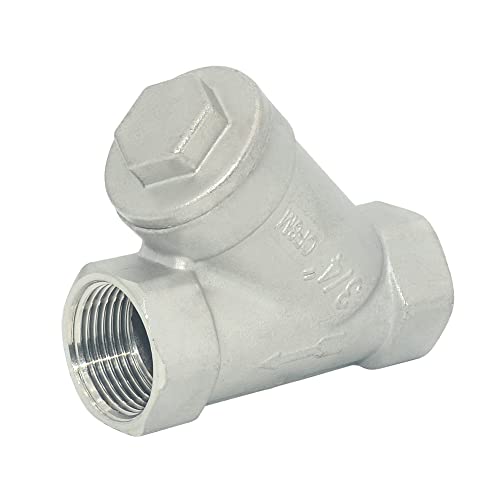 Image of Strainer Mesh Filter Valve,800WOG Y-Spring NPT Female Check Valve,Stainless Steel SS316 CF8M (3 /4 inch)