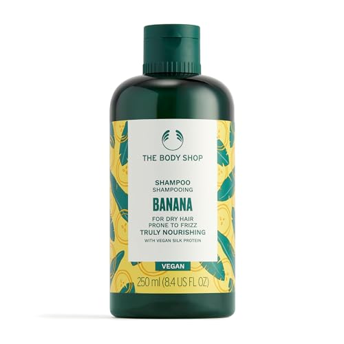 The Body Shop Banana Truly Nourishing Shampoo | Repairs & Smooths Frizz-Prone Hair | Enriched with Organic Banana Puree | Vegetarian | For Nourished & Soft Locks | For Men & Women | 250ml