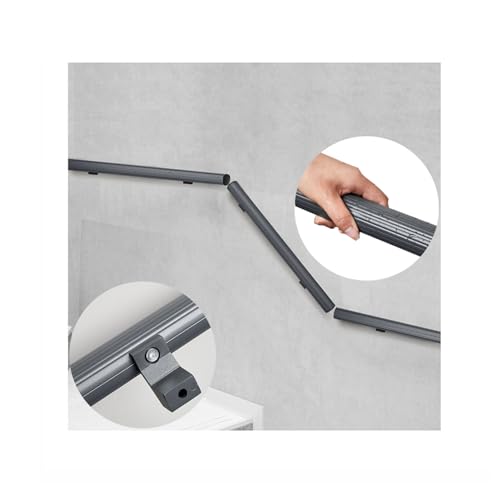 Rampe d'escalier en métal robuste de style architectural noir 60 cm