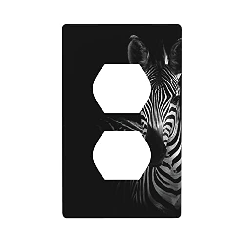 Zebra Lichtschalter-Abdeckung, Steckdosenabdeckung, Duplex-Steckdose, dekorative Wandplatte, dekorative Wandplatte, Standardgröße 11,4 x 7,9 cm