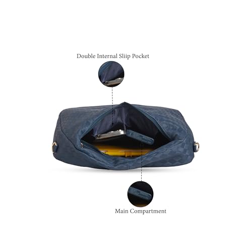 Image of Caprese Maddy Medium Hobo Bag for Women with Adjustable & Detachable Strap | Stylish Textured Handbag for Everyday Use | Perfect for Casual Outings, Work, Travel, and Special Events
