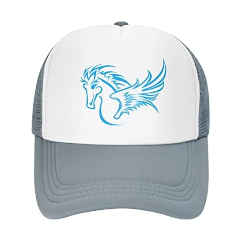 VunKo Mesh Dad Hat Adjustable Washed Cool Pegasus Baseball Dad Cap Funny Distressed Ball Trucker Cap for Women Men, Gray, One size Cover