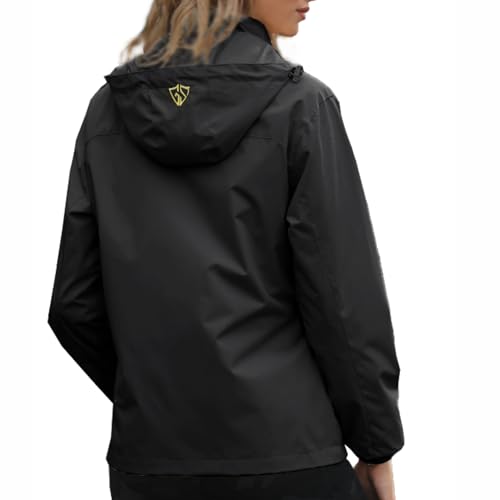 GIISAM Women's Black Waterproof Rain Jacket - Medium Size for Travel, Hiking, and Cycling - Image 3