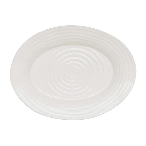 Portmeirion Sophie Conran White Large Oval Platter | Porcelain Serving Tray For Appetizers, Snacks, And Sandwiches | 17 X 13 Inch | Dishwasher And Microwave Safe #TOP1