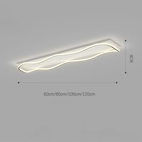 Plafonnier LED dimmable avec télécommande design blanc 100cm