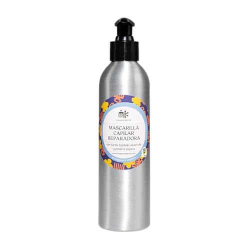 Maison Karité – Mascarilla Capilar Reparadora Vegana | Nutrición Intensiva Sin Siliconas, Ecológica y Proteína de Trigo | Todo Tipo de Cabellos | Apto Método Curly (500ml, Envase Aluminio 500ml)