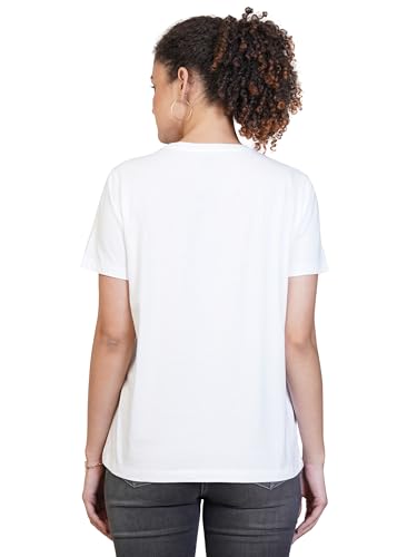 Image of ONE SKY Round Neck T Shirts for Women, Versatile Ladies Wear, Soft & Breathable Printed Tshirt, Relaxed Loose Fit Half Tshirt, Stylish & Durable Tops, Easy to Care Sustainable Summer Tshirt