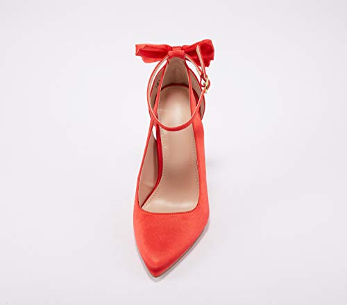 Image of Fashare Womens High Heels Bow Tie Back Sexy Stiletto Ankle Strap Wedding Dress Pumps Shoes