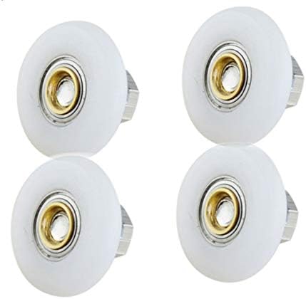 Shower Door Rollers Replacement 7/8" Bathroom Pan Glass Sliding Door Pulleys Sliding Door Rollers Replacement Shower Door Hardware Installation Kit 4PCSRoller diameter 23mm