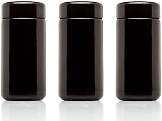 100ml Wide Mouth Ultraviolet Glass Jar with Black Screw Top Lid - Airtight | Smell Proof | Leak Proof | UV Storage Container | Refillable Stash Canister