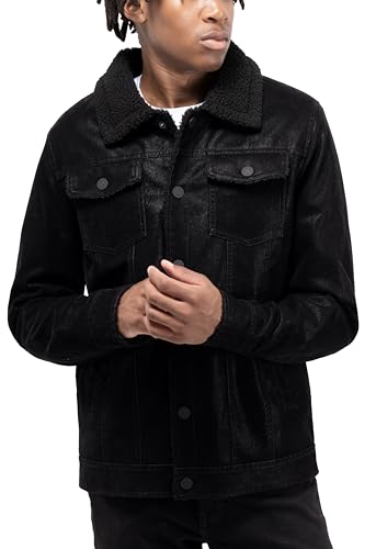 Image of X-Ray Men's Slim Fit Faux-Leather Moto Jacket with Removable Hood