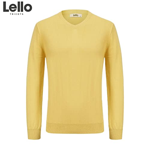 Lello Men‘s Lightweight Soft Organic Cotton V-Neck Sweater #TOP1