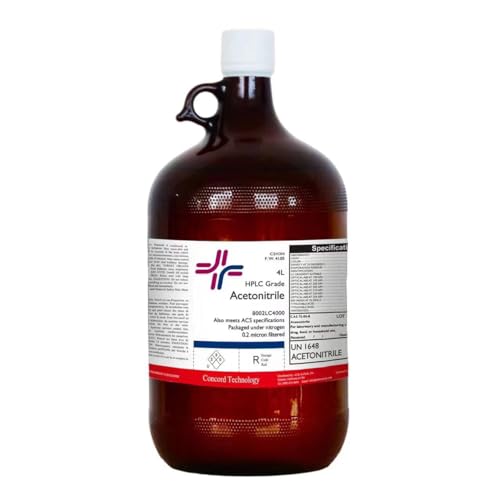 Acetonitrile, HPLC, ACS, 99.9% Min, 4-Liter, Case of 4