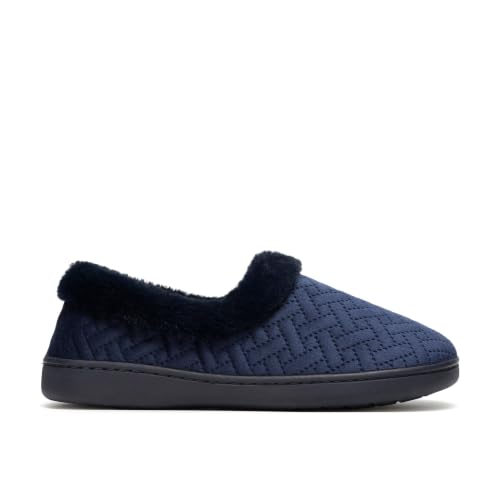 Image of Clarks Womens Twyla Star Navy Slip Ons,Slippers