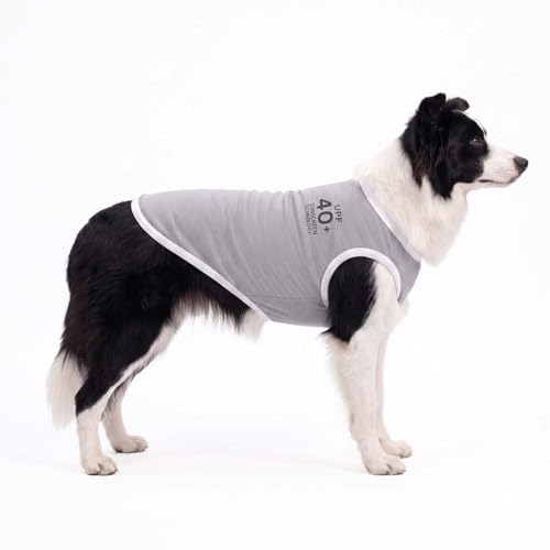 PetGround 犬 服 夏 タンクトップ ひんやり 冷感 UVカット メッシュ タンクトップ クール 虫除け 涼しい 氷 犬服夏用 小型犬 中型犬 男の子 女の子 (グレー, 4XL)（Amazon）