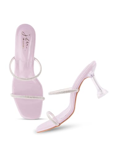 Image of JM LOOKS Women Square Toe Solid Comfortable Sole Kitten Heel Sandals For Womens & Girls