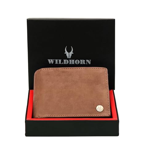 Image of WildHorn RFID Protected Leather Wallet for Men, Tan Hunter