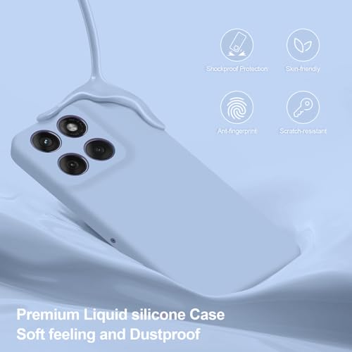 Image of DIZORO Microfiber Candy Case for Motorola G86 Power 5G Smooth Touch Cushion Liquid Soft Silicone Gel Rubber Phone Cases Non-Slip Full Body Protective Shockproof Back Cover -Lavender Carolina