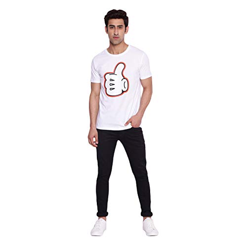 Image of Mickey Mouse Family by Wear Your Mind Men's Regular Fit Round Neck Short Sleeves Knitted T-Shirt