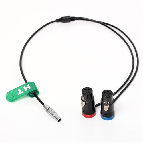 HangTon Audio Cable for ARRI Alexa 35, Mini LF Camera, Preamplifier Sound Devices Mixer Recorder, Lemo-Type 6-pin to Dual Low Profile XLR 3-Pin Female, 60cm