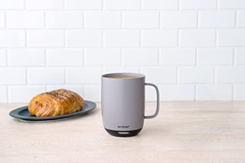 Ember New Temperature Control Smart Mug 2, 414 ml, Grey, 80 min. Battery Life  App Controlled Heated Coffee Mug  New & Improved Design