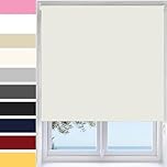 Ev Dekor Roller Blinds - Cream 60 Width 165 cm Drop, Thermal Blackout Roller Blind Insulated UV Protection Child Safe Premium Fabric Home Office Window Blinds