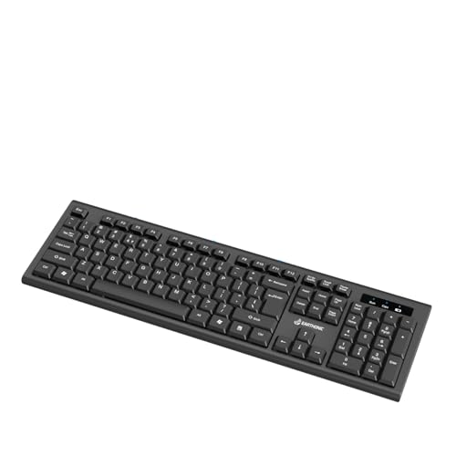 Image of Wireless Keyboard for Laptop, PC & Tablet, 2.4GHz Ultra Slim Keyboard with Soft Silent Keys, Adjustable Stand, UV Coated Keycaps, 10M Wireless Range, Black