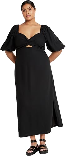 CITY CHIC Women's Plus Size Nala Maxi Dress, Black, 16