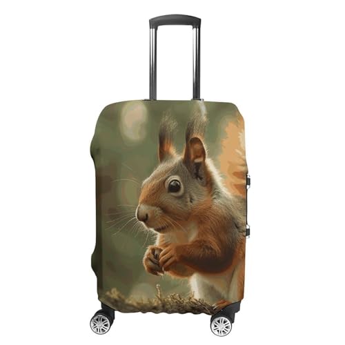 Wildlife Forest Squirrel Luggage Cover, Washable Elastic Suitcase Cover Protector Fit 18-32 Inch Luggage