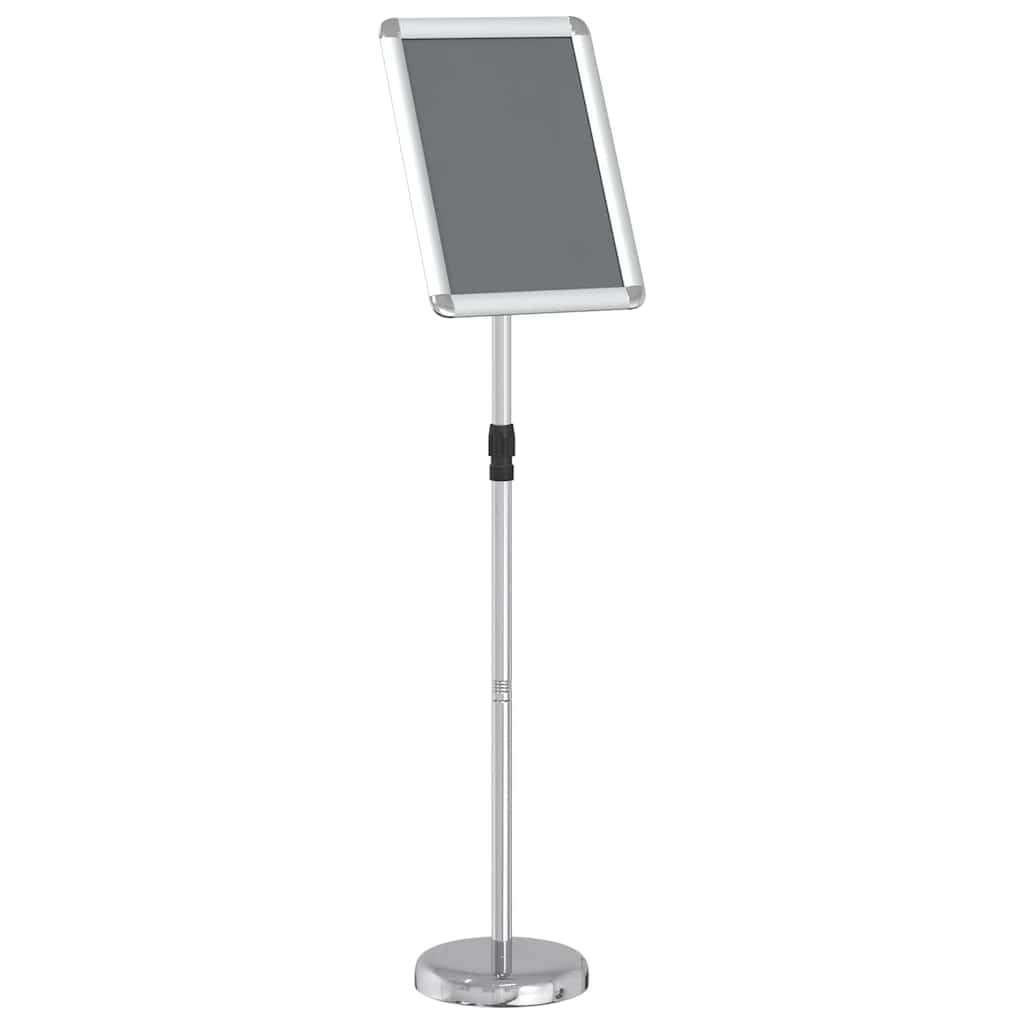 Soportes de exhibición plateados, 25 x 25 x 125 cm, aluminio, soporte de información para eventos y promociones, expositor publicitario para vestíbulos, oficinas y escaparates -A