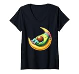 Photo Gallery donna avocado addormentato in pigiama su una luna crescente maglietta con collo a v Photo Gallery donna avocado addormentato in pigiama su una luna crescente maglietta con collo a v