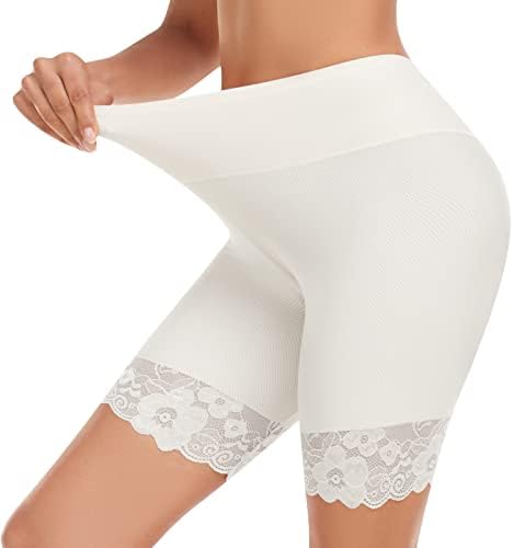 Blueinn Slip Shorts for Under Dresses Mesh Women Anti Chafing Underwear High Wide Waisted Boyshorts Panties Lace Under Shorts