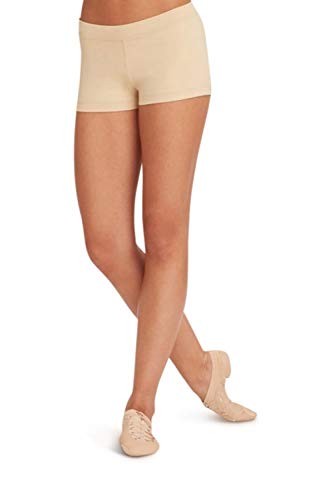 Capezio Short de cintura baixa com corte para meninos para meninas, Nude, 6-8