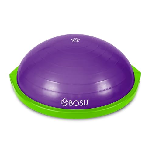 Image of Bosu Balance Ball Exercise Trainer, Home Gym Equipment w /Guided Workouts & Pump, 26 inch Inflatable Fitness Platform for Strength Training, Standing, Balancing, and Core Workout