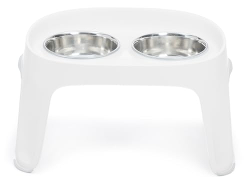 Knuffelwuff Highbar Futterstation Small 2X 950ml - Hundenapf erhöht mit rutschfestem Silikon - Doppelnapf - Trinknapf und Futternapf für Grosse, mittelgroße und kleine Hunde