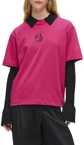 Karl Lagerfeld Jeans, Women's, Regular Monogram tee Regular Fit, Very Berry, S, Rosa., S
