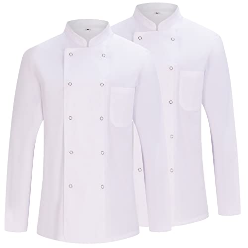 MISEMIYA - Pack 2 Einheiten -Herren Kochjacke - Herren Kochjacke - Hospitality Uniform - Ref.842 - Large, Kochjacke 682 - Weiß